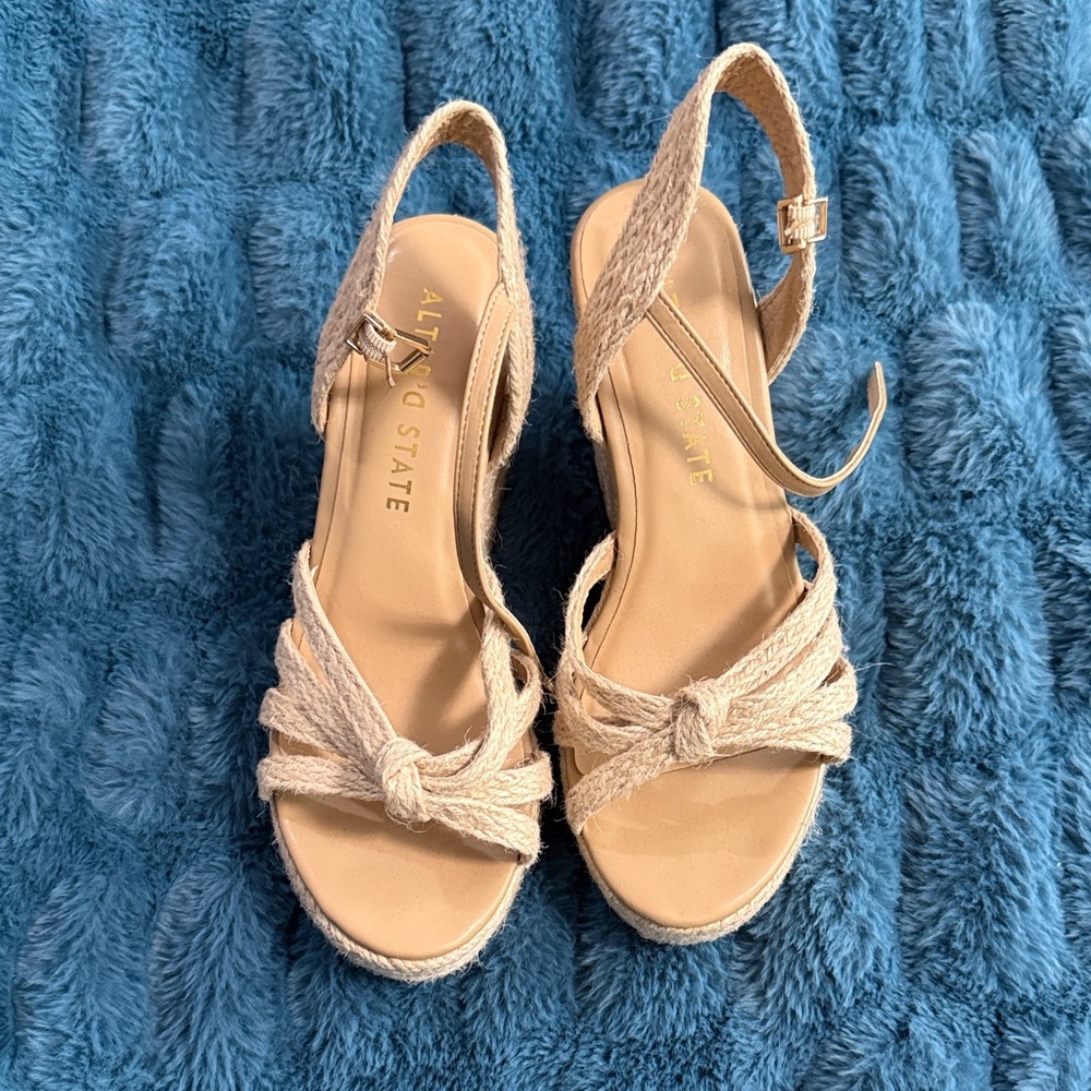 Altar'd State Tan Espadrille Wedges